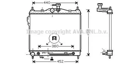 Радиатор охлаждения двигателя Getz 1.3 и Aut. 08/02-(AVA) AVA COOLING HYA2100 (фото 1)