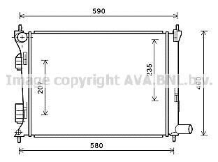 Радиатор охлаждения двигателя Accent IV 1.4 i CVVT 11/10-(AVA) AVA COOLING HYA2277