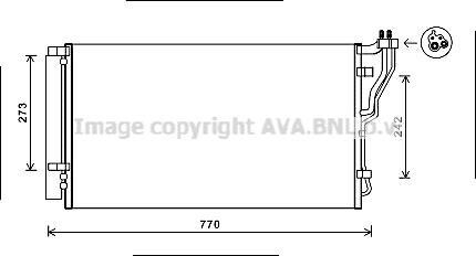 Конденсор Sonata VlI 2.0 i 06/09-(AVA) AVA COOLING HYA5246D