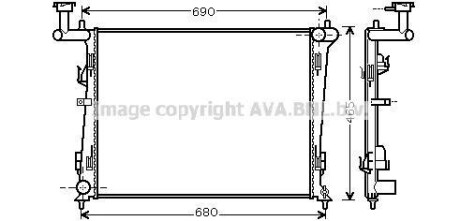 Радиатор охлаждения двигателя AVA AVA COOLING KA2097 (фото 1)