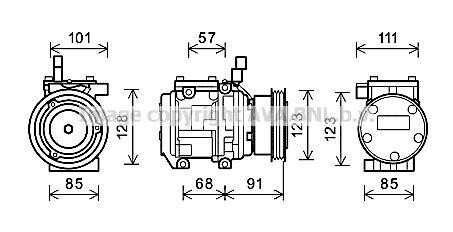 Компресор кондиціонера TUCSON/SPORTAGE III 2.0i (AVA) AVA COOLING KAAK145