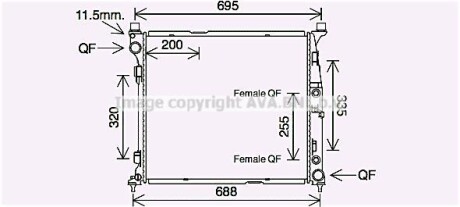 AVA DB Радіатор охолодження двиг. (з осушувачем) X166, W166, C292 AVA COOLING MS2694