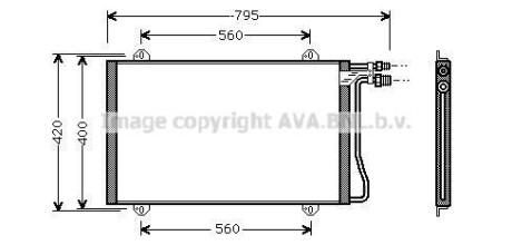 Конденсор кондиціонера MB SPRINT W901 MT/AT 95- (Ava) AVA COOLING MS5219 (фото 1)