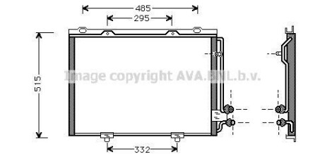 Конденсор кондиціонера MB W210 E-CLASS MT/AT 95- (AVA) AVA COOLING MS5232