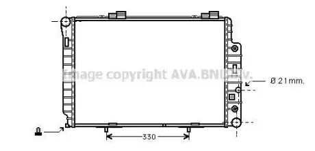 Радиатор охлаждения двигателя MB W202(C) MT/AT +AC 96- (Ava) AVA COOLING MSA2174