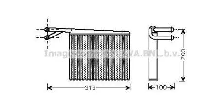 Радіатор обігрівача MERCEDES SPRINTER W 901-905 (95-) (AVA) AVA COOLING MSA6372