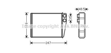 Радиатор отопителя салона MB ML164 280-350CDI 350i 05> GLx164 320-450CDI 420-500 AVA COOLING MSA6673