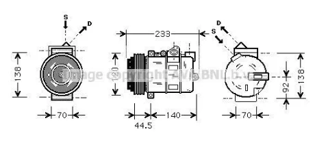 Фото 1 - ava db компресор кондиціонера w202, w210 AVA COOLING MSAK277 AVA DB Компресор кондиціонера W202, W210 AVA COOLING MSAK277 (фото 1)