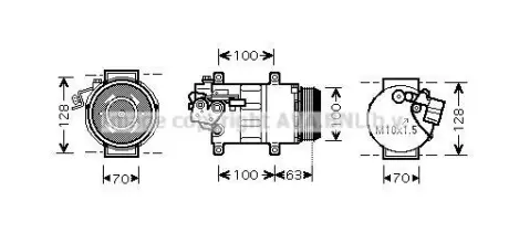AVA DB Компресор кондиціонера W169, W245 AVA COOLING MSAK404
