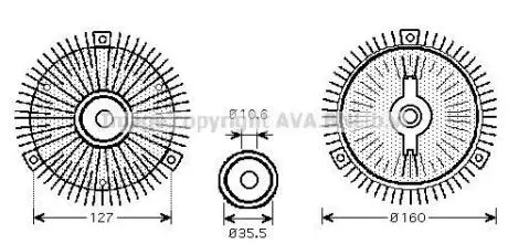 AVA DB віскомуфта вентилятора радіатора W124/126 2.8/3.6 AVA COOLING MSC416