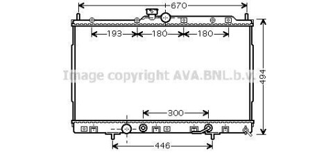 Радіатор охолодження двигуна Mitsubishi Outlander (02-07) 2,4i AT AVA AVA COOLING MT2185