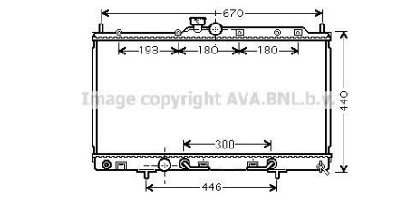 Радіатор охолодження двигуна Mitsubishi Lancer 1,6i 2,0i 03>07 AT AC+/- AVA AVA COOLING MT2214