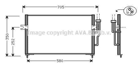 Конденсатор кондиционера MITSUBISHI CARISMA (DA) (95-) (выр-во AVA) AVA COOLING MT5100