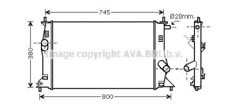 Радиатор охлаждения MAZDA 5 (05-) (выр-во AVA) AVA COOLING MZ2183