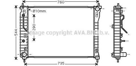 AVA CHEVROLET Радіатор системи охолодження двигуна CAPTIVA 06-, OPEL, VAUXHALL AVA COOLING OL2434