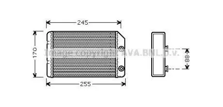AVA OPEL Радіатор опалення VECTRA B 95- AVA COOLING OL6315