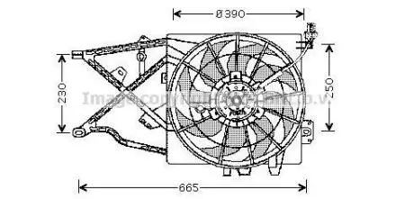 AVA OPEL Вентилятор радіатора Vectra B 1.6/2.6 95- AVA COOLING OL7505