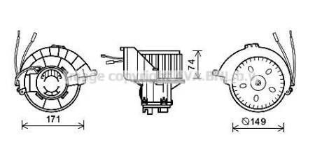 Вентилятор отопителя салона Opel Astra G AC+ AVA COOLING OL8627