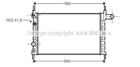 Радиатор охлаждения KAD E/COMB A 13/14/16 90- (Ava) AVA COOLING OLA2150