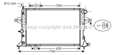 Радиатор охлаждения двигателя ASTRAG/ZAFIRA AT +-AC 98- (Ava) AVA COOLING OLA2253