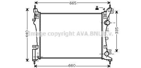 AVA AT Радіатор охолодження двиг. Grande Punto 1.3d 08-, Opel Corsa D 1.0/1.4 06- AVA COOLING OLA2408