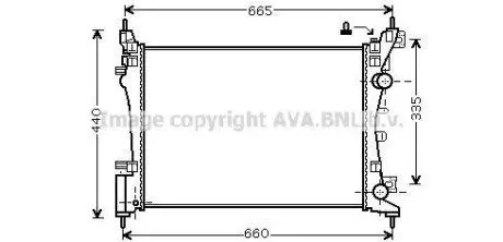 AVA AT Радіатор охолодження двиг. Grande Punto 1.3d 08-, Opel Corsa D 1.0/1.4 06- AVA COOLING OLA2408