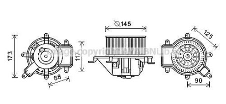 Вентилятор отопителя салона Peugeot 3008 5008 Citroen DS5 AVA COOLING PE8390