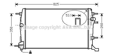 Радіатор, Система охолодження двигуна AVA COOLING RT2414