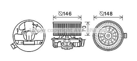 Вентилятор отопителя салона Renault Clio III AVA COOLING RT8576