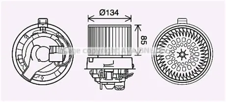Вентилятор обігрівача салону Renault Logan (12-), Sandero (12-) AVA AVA COOLING RT8635