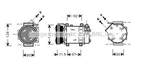 Компресор кондиціонера DACIA LOGAN (2005)/ RENAULT MEGANE (1996) (AVA) AVA COOLING RTAK281