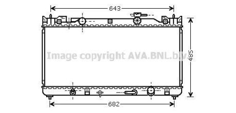 Радіатор охолодження TOYOTA CAMRY (01-) 2.0/2.4 (AVA) AVA COOLING TO2282