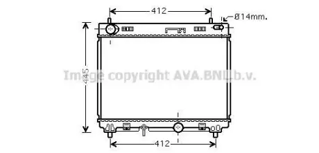 AVA TOYOTA Радіатор охолодження Yaris 1.4 D-4D 05- AVA COOLING TO2358