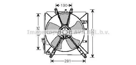 AVA TOYOTA Вентилятор радіатора (з дифузором) Corolla E10/11 1.4/2.0 92- AVA COOLING TO7512