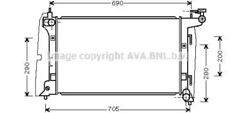 Радиатор охлаждения двигателя Toyota Corolla 1,6i 01>07 AVA COOLING TOA2290