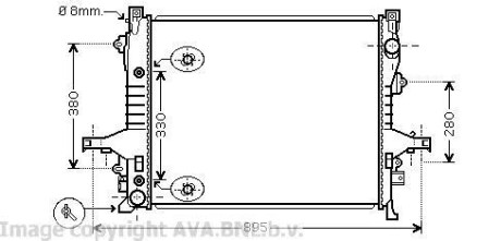 Радіатор охолодження двигуна AVA AVA COOLING VO2133