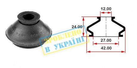 Пыльник опоры шарового рулевого наконечника (универсальный) (12х27x24) BELGUM PARTS BG0117