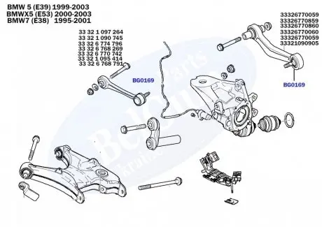 Пильник опори кульової BMW 5 (E39) 95-03/7 (E38) 96-01/X5(E53) BELGUM PARTS BG0169