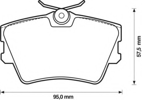 Тормозные колодки задние (16.2мм) (система TRW) VW T4 90-03 (15") Bendix 571875B