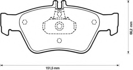 Тормозные колодки передние (19 мм) (система ATE) MB W202/208/210 2.0-6.0 92-04 Bendix 571877B