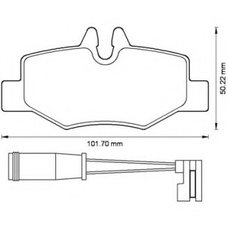 Тормозные колодки задние (17.7мм) (с датчиком) (система BOSCH) MB Vito Viano 03- Bendix 573222B