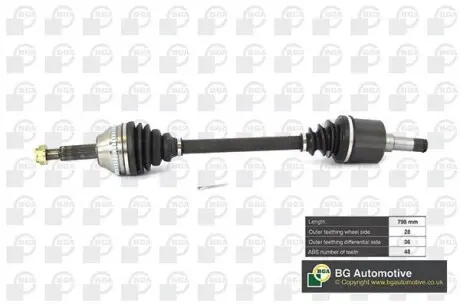 Полуось Ford Transit 06-12 2.2TDCi (28/36) 978mm л. BGA DS2351LA