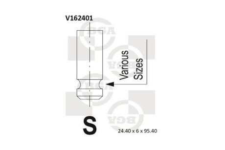 Клапан выпуск. i30/ACCENT/SANTA/SONATA/TUCSON/CARENS/CEED/ MAGENTIS 1.5-2.2CRDi 01- BGA V162401