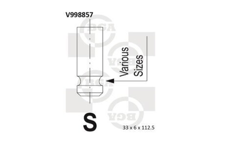 Клапан впуск. Galant/Lancer/Outlander ус. 4G63 BGA V998857