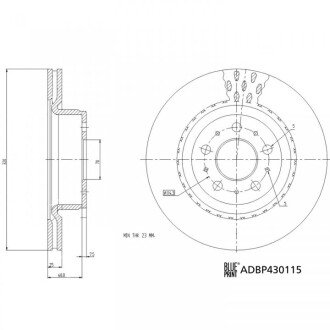 TESLA диск гальм. передній Model 3 BLUE PRINT ADBP430115