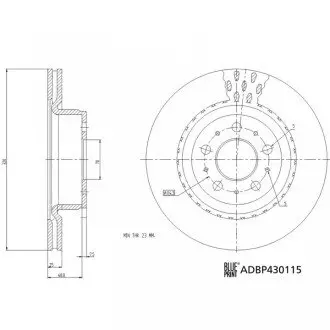 TESLA диск гальм. передній Model 3 BLUE PRINT ADBP430115