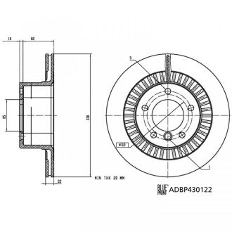 DB Гальмівний диск задній G-CLASS (W463) AMG G 63 (463.272) 15-18 BLUE PRINT ADBP430122