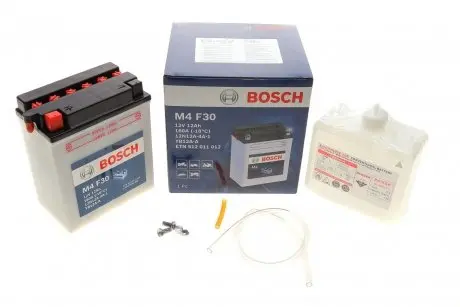 Аккумуляторная батарея 12Ah/160A (136x82x160/L+) (мото) заменена 0986FA1150 BOSCH 0 092 M4F 300 (фото 1)