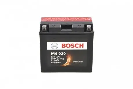 Аккумуляторная батарея 12Ah/190A (152x70x150/L+) (AGM) (мото) заменена 0986FA1320 BOSCH 0 092 M60 200 (фото 1)