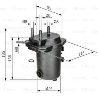 A_Фільтр паливний RENAULT Megane II \'\'1.5dci - знято з вир-ва BOSCH 0450907009